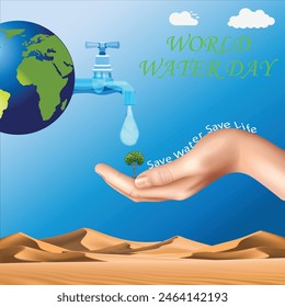 World Water Day, Save Water,  Every Drop Matters, Save our Planet, World Water Day Concept, Saving Water and World Environmental Protection Concept, Environment Day