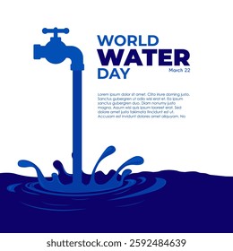 World Water Day. Save water save life. Saving water and world environmental protection concept