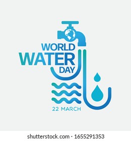 world water day , save the water Logo design template