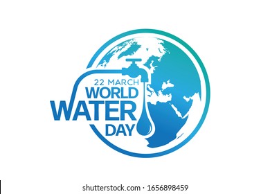 world water day , save the water Logo design template