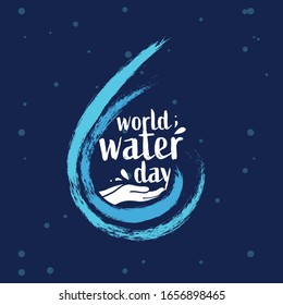 world water day , save the water Logo design template