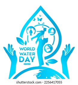 world water day , save the water Logo design template