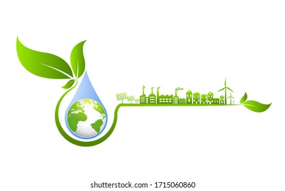 World Water Day Save Nature Concept Stock Vector