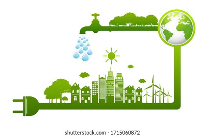 World Water Day Save Nature Concept Stock Vector