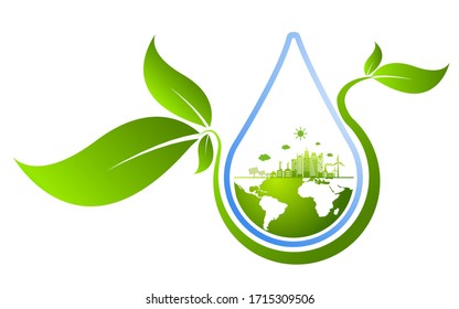 World Water Day Save Nature Concept Stock Vector