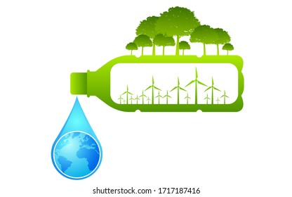 World Water Day Save Nature Concept Stock Vector