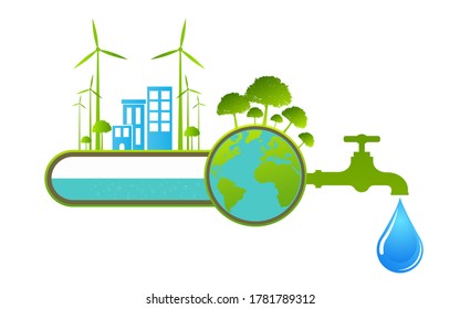 World Water Day Save Nature Concept Stock Vector