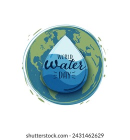 World water day. Save water for Sustainable ecology and environment conservation concept design. Vector illustration.