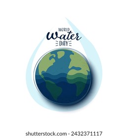 World water day. Save water for Sustainable ecology and environment conservation concept design. Vector illustration.