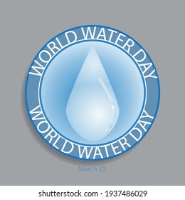 World Water Day Sign and Badge