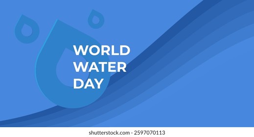 World Water Day: Simple Blue Drop Illustration Highlighting Water Crisis and Sustainable Solutions