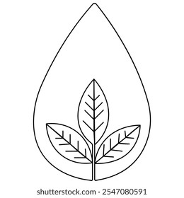 World water day single line art, continuous one line drawing of  Isolated outline vector art water drop icon