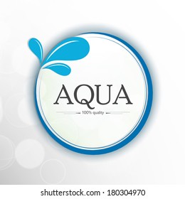 World Water Day Sticker, Tag Or Label Design With Stylish Text Aqua And Splash On Grey Background. 