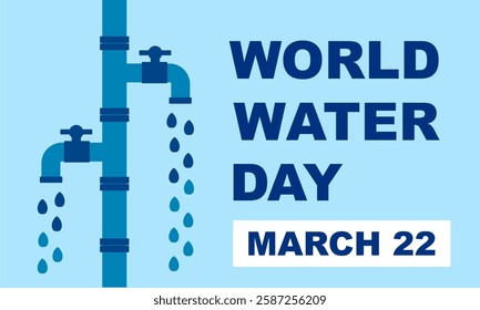 World water day template background vector illustration. March 22. Vector waterdrop concept for campaign save water