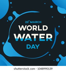 world water day text background , greeting card or poster for campaign save water