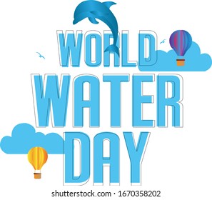 world water day text background , greeting card or poster for campaign save water