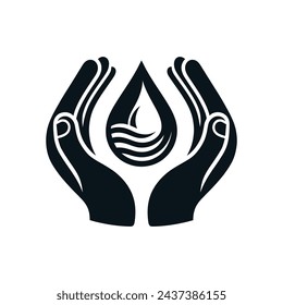 World Water Day Tribute Silhouette of Hands Protecting a Water Droplet