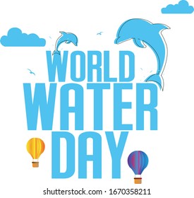 World Water Day Typographical Design Elements.World Water Day icon.Minimalistic design for World Water Day concept.Vector illustration