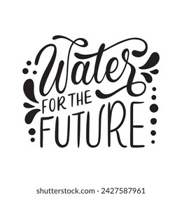 World Water Day Typographical Design Elements. Vector Illustration design. World Water Day lettering. World Water Day Handwritten text.