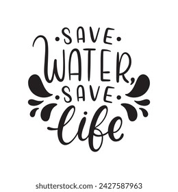 World Water Day Typographical Design Elements. Vector Illustration design. World Water Day lettering. World Water Day Handwritten text.