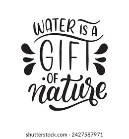 World Water Day Typographical Design Elements. Vector Illustration design. World Water Day lettering. World Water Day Handwritten text.