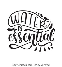 World Water Day Typographical Design Elements. Vector Illustration design. World Water Day lettering. World Water Day Handwritten text.