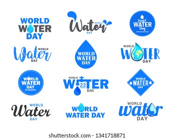 World Water Day Typography Set ,elements.