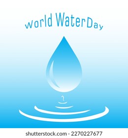 world water day typography. suitable for card, banner or poster.