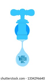 World Water Day - vector abstract water drop concept. Save the water 