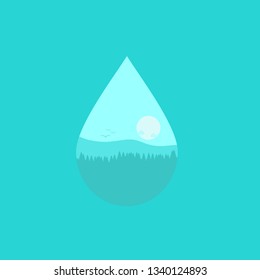 world water day, vector abstract water drop concept. save the water, ecology concept. save environment.