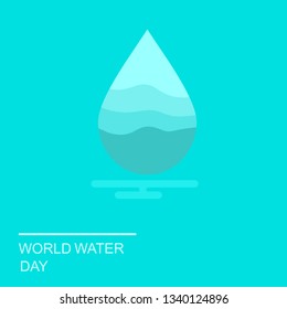world water day, vector abstract water drop concept. save the water, ecology concept. save environment.