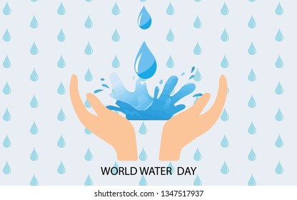 World Water Day - vector abstract waterdrop concept. Save the water