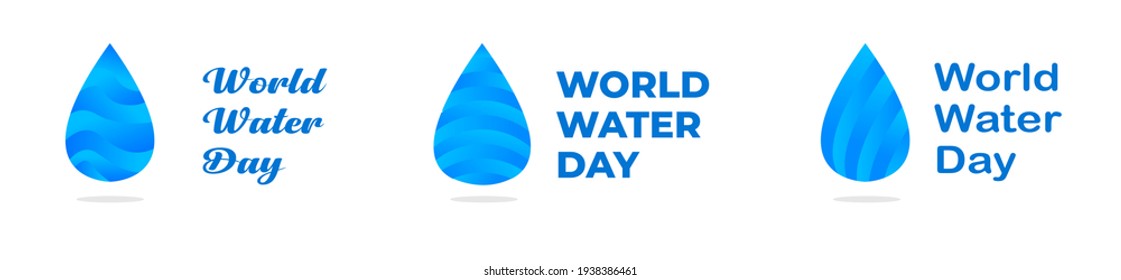 World Water Day. vector abstract waterdrop concept. World Water Day concept. Vector illustration set.
