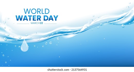 World Water Day - vector abstract waterdrop concept.