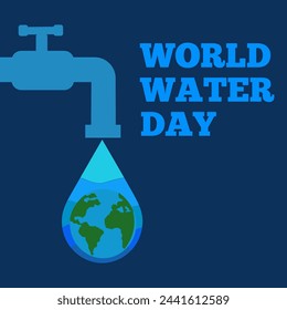World Water Day - vector abstract waterdrop concept. Save the water