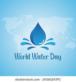 Día mundial del agua. vector del día del agua.  Vector de fondo azul del Día Mundial del Agua.