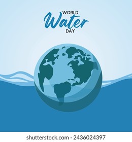 World water day. water day vector.  World Water Day Blue Background Vector.