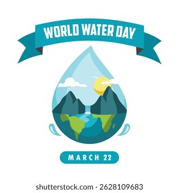 world water day vector design concept