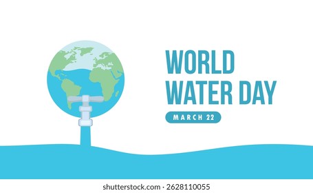 world water day vector flat design concept