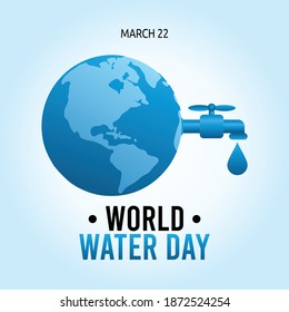 World Water Day Vector Illustration. Suitable for greeting card poster and banner.