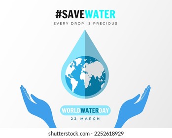 world water day vector illustration flat design