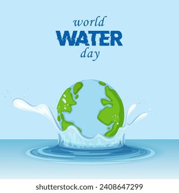 Vector del Día Mundial del Agua. Ilustrador vectorial del Día del Agua.