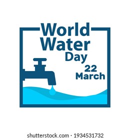 World water day wave vector illustration and Water drop. Vector illustration