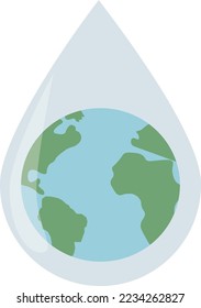 world in water drop, save the world concept
