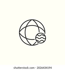 vector de icono del logotipo de agua mundial. plantilla de negocio del logotipo del mundo del agua. diseño del logotipo del icono del agua del mundo de esquema.