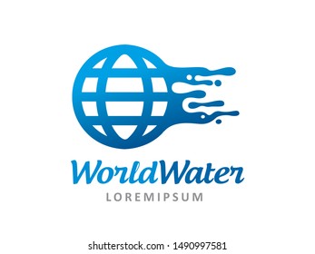 World Water logo symbol or icon template