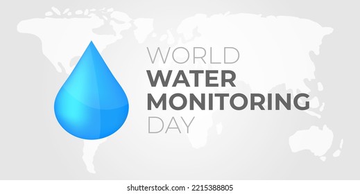 World Water Monitoring Day Background Illustration with Map