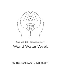 World Water Week line art design. vector line ribbon. continuous line. eps 10.