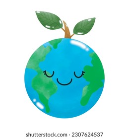world watercolor emotion element ,world environment day, save the world, earth day, on white background vecter illustration