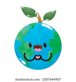 world watercolor emotion element ,world environment day, save the world, earth day, on white background vecter illustration
